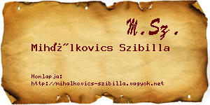 Mihálkovics Szibilla névjegykártya
